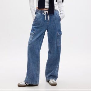 Gap High Rise Wide-Leg Cargo Pull-On Jeans